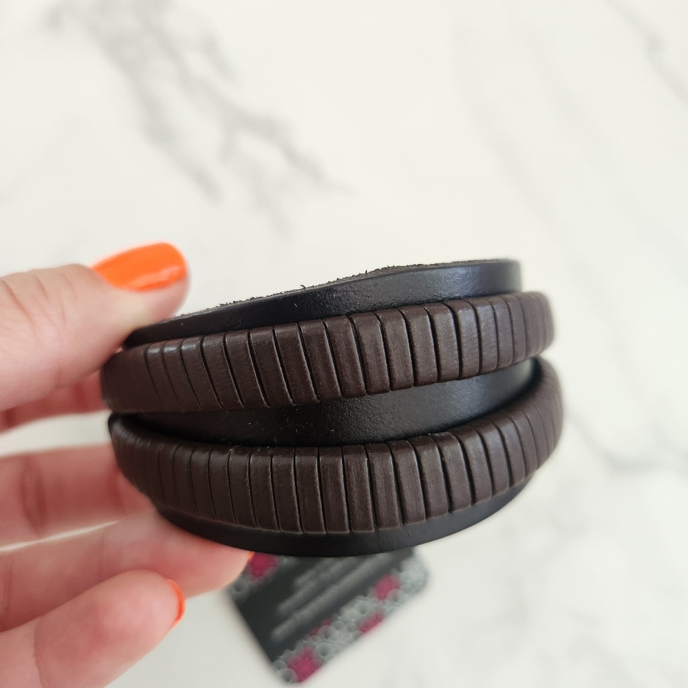 Paparazzi Unisex Adjustable Brown & Black Pu Leather Bracelet - Picture 11 of 14